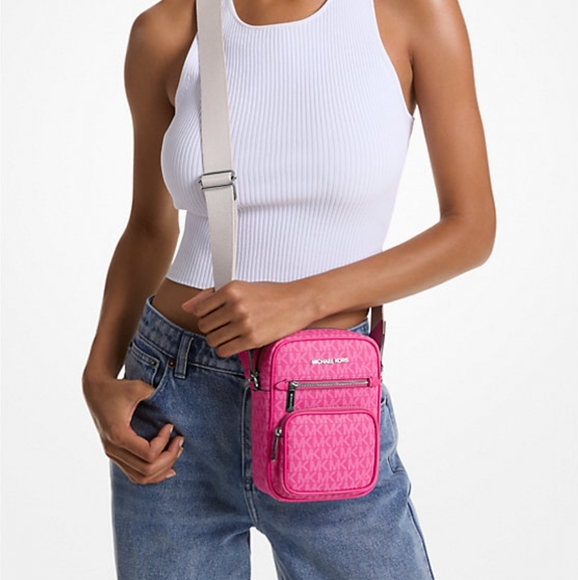 Michael Kors Jet Set Medium Signature Logo Crossbody Bag - Picture 4 of 12